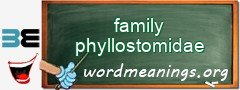 WordMeaning blackboard for family phyllostomidae